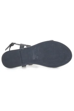 THE FIRST CHIC Sandali Flat Neri Con Applicazioni Colorate PREA752 NERO Sale