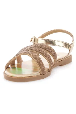THE FIRST CHIC Sandali Flat Platino con Glitter PREA488 Hot