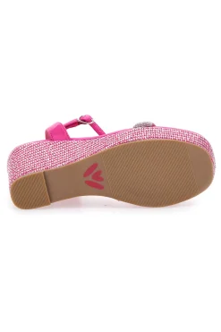 BETTYFLOWERS Sandali Con Cinturino e Zeppa 10 cm 12 FUXIA Outlet