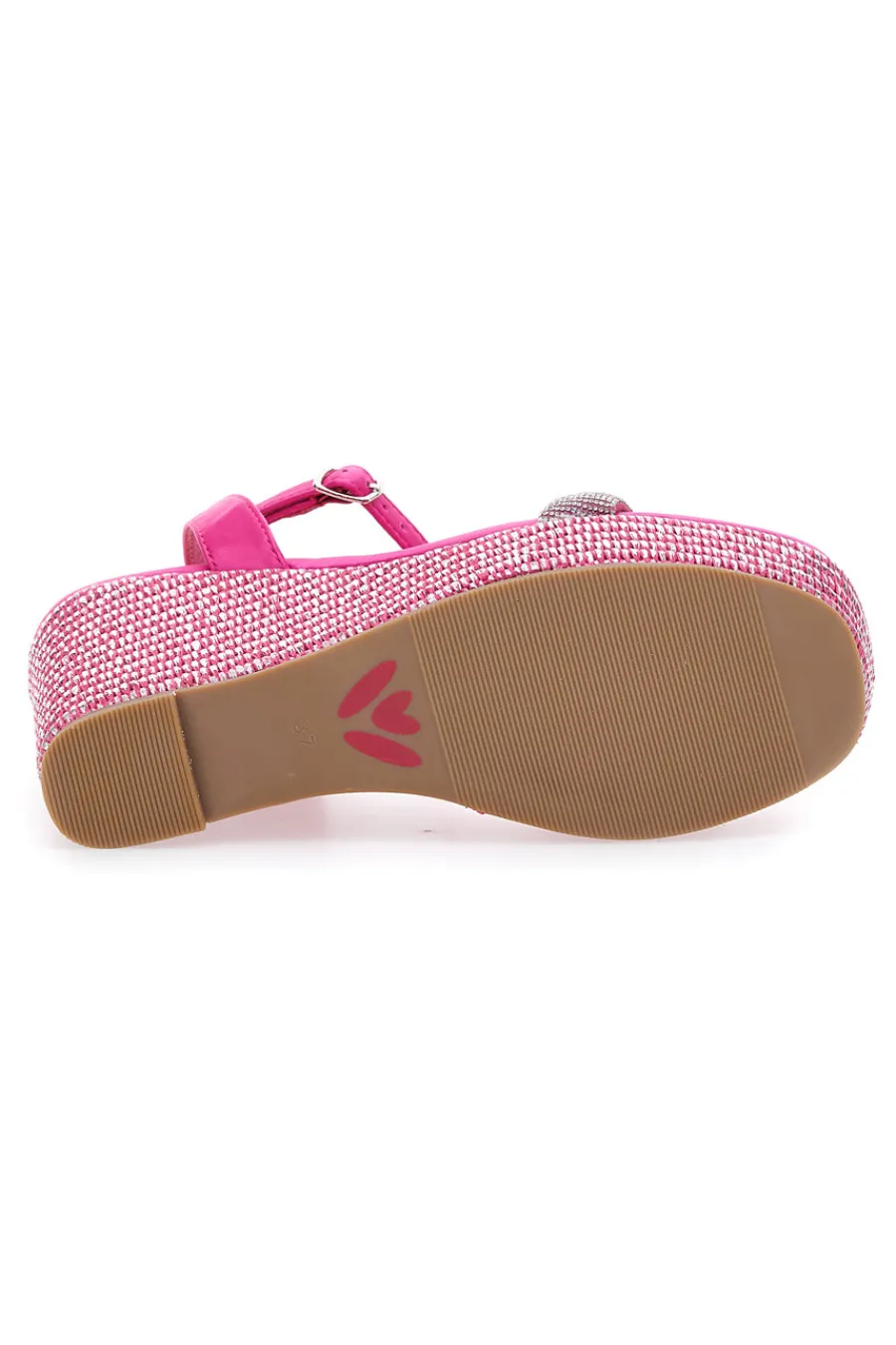 BETTYFLOWERS Sandali Con Cinturino e Zeppa 10 cm 12 FUXIA Outlet