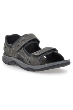 Uomo INBLU Sandali Grigi Con Strappi e Plantare In Pelle 08 To