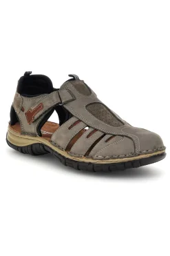 Uomo PITTARELLO ECO Sandali grigi in vera pelle traforata 2613004