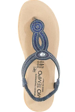 MIO TEMPO Sandali infradito blu con strass LR253421 NAVY New