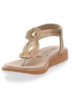 MIO TEMPO Sandali infradito oro con decorazioni gioiello LR253421 PLATINO Discount