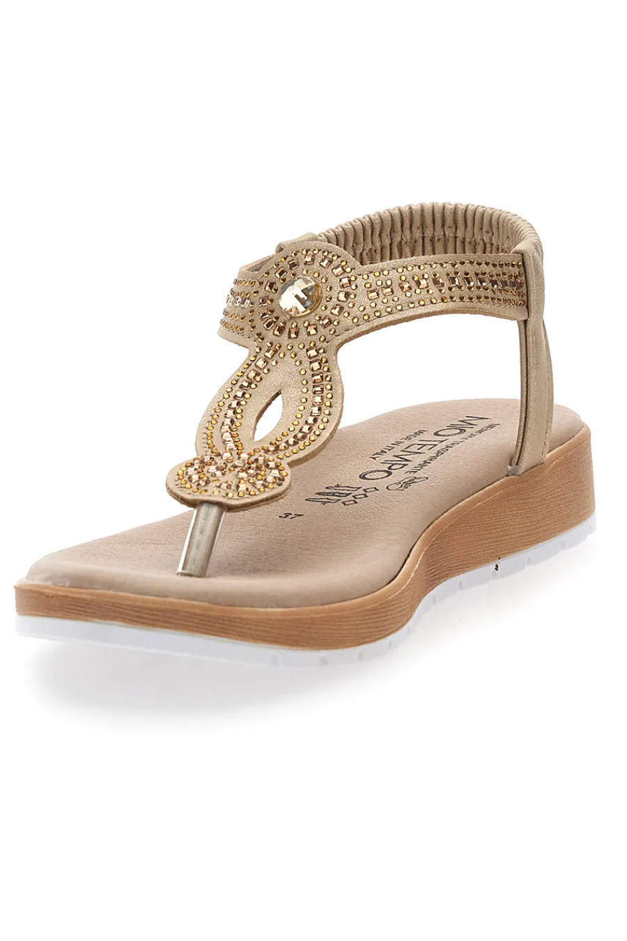 MIO TEMPO Sandali infradito oro con decorazioni gioiello LR253421 PLATINO Discount