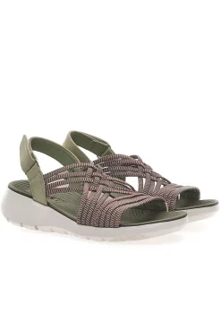 FIRST ACTIVE Sandali Con Tomaia Elastica Effetto Corda Intrecciata 1 KHAKI