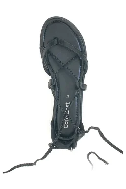 CAFÈ COST Sandali Lace-Up Neri Con Suola Flat Cafe' Cost 2502 Sale