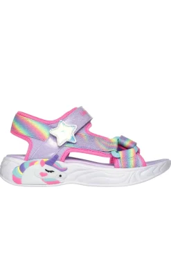 SKECHERS Sandali lilla con luci Dreamy Unicorns