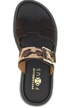 Donna PITTARELLO FOCUS Sandali marroni con dettaglio animalier MK531