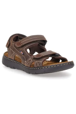 Uomo ALTEMBERG Sandali Marroni Con Strappi in Velcro 2134