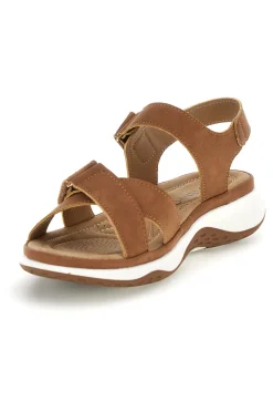 MIO TEMPO Sandali marroni con zeppa e fasce incrociate T18711 MARRONE New