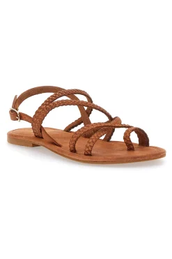 PITTARELLO LOOK Sandali Marroni Flat In Vera Pelle 5024 Discount