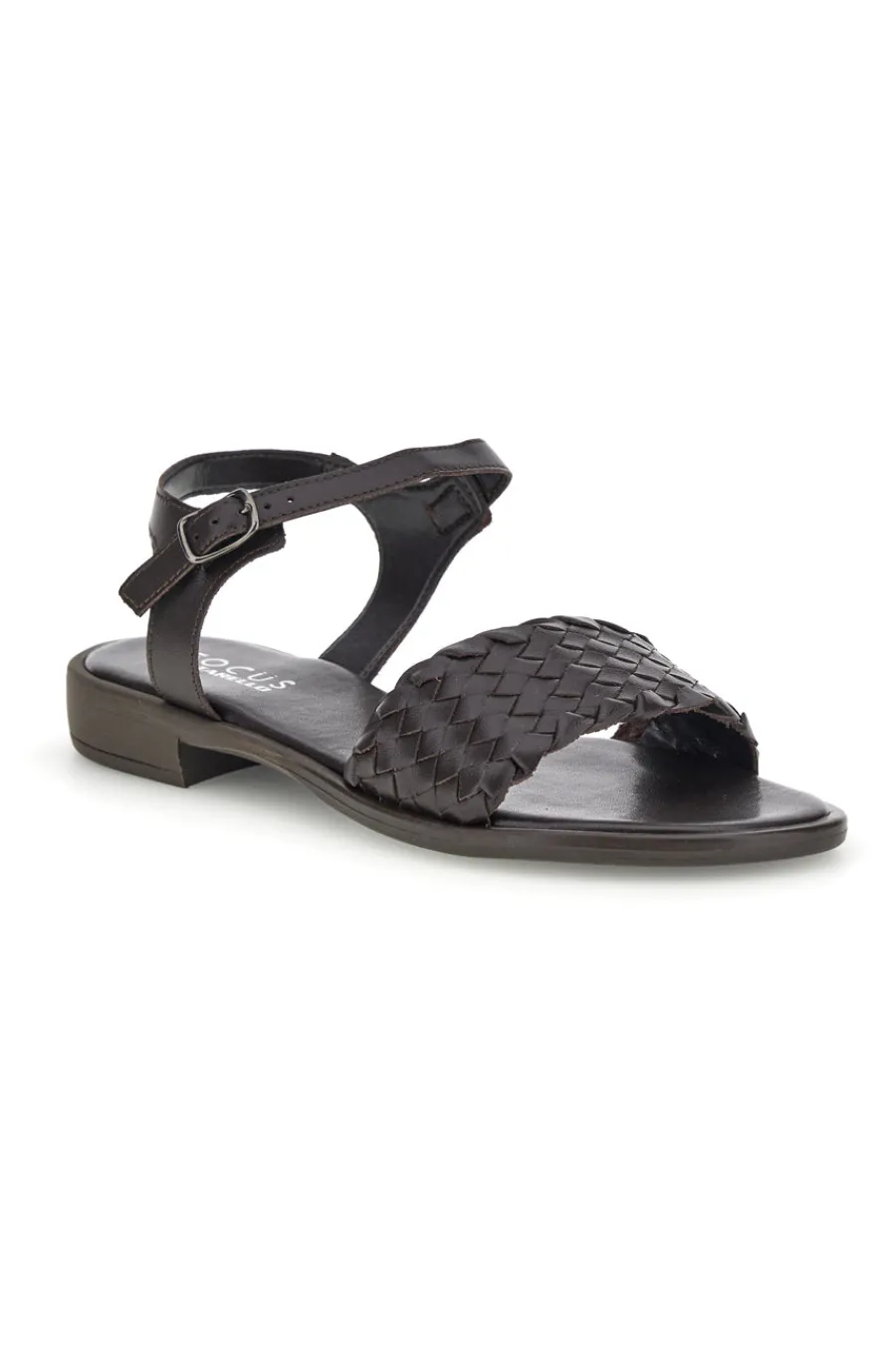 PITTARELLO FOCUS Sandali marroni in vera pelle intrecciati con cinturino 222230 MARRONE New