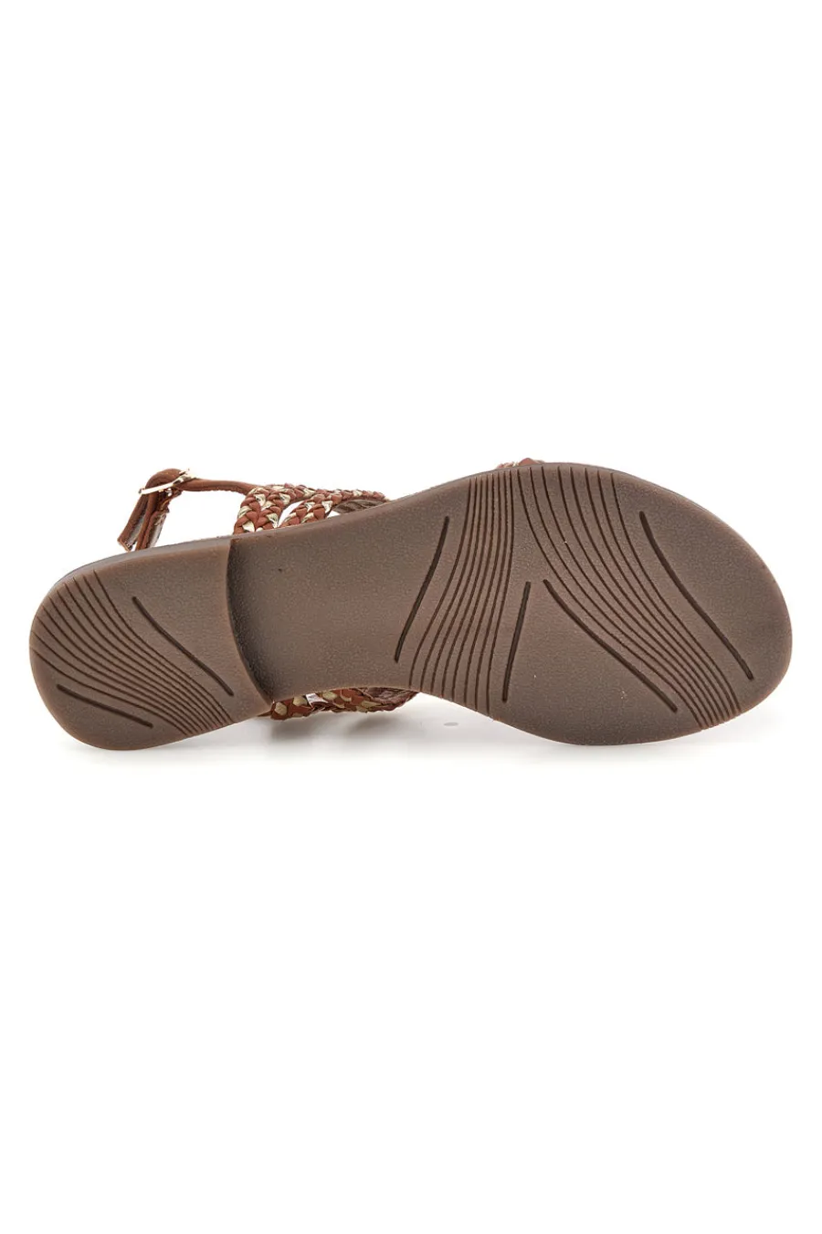 PITTARELLO LOOK Sandali marroni in vera pelle con fasce intrecciate IF10104 New