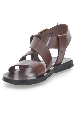 PITTARELLO SUN Sandali marroni in vera pelle intrecciati Made in Italy New