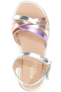 PITT KIDS Sandali color metallizzati con fascette incrociate 39G40S