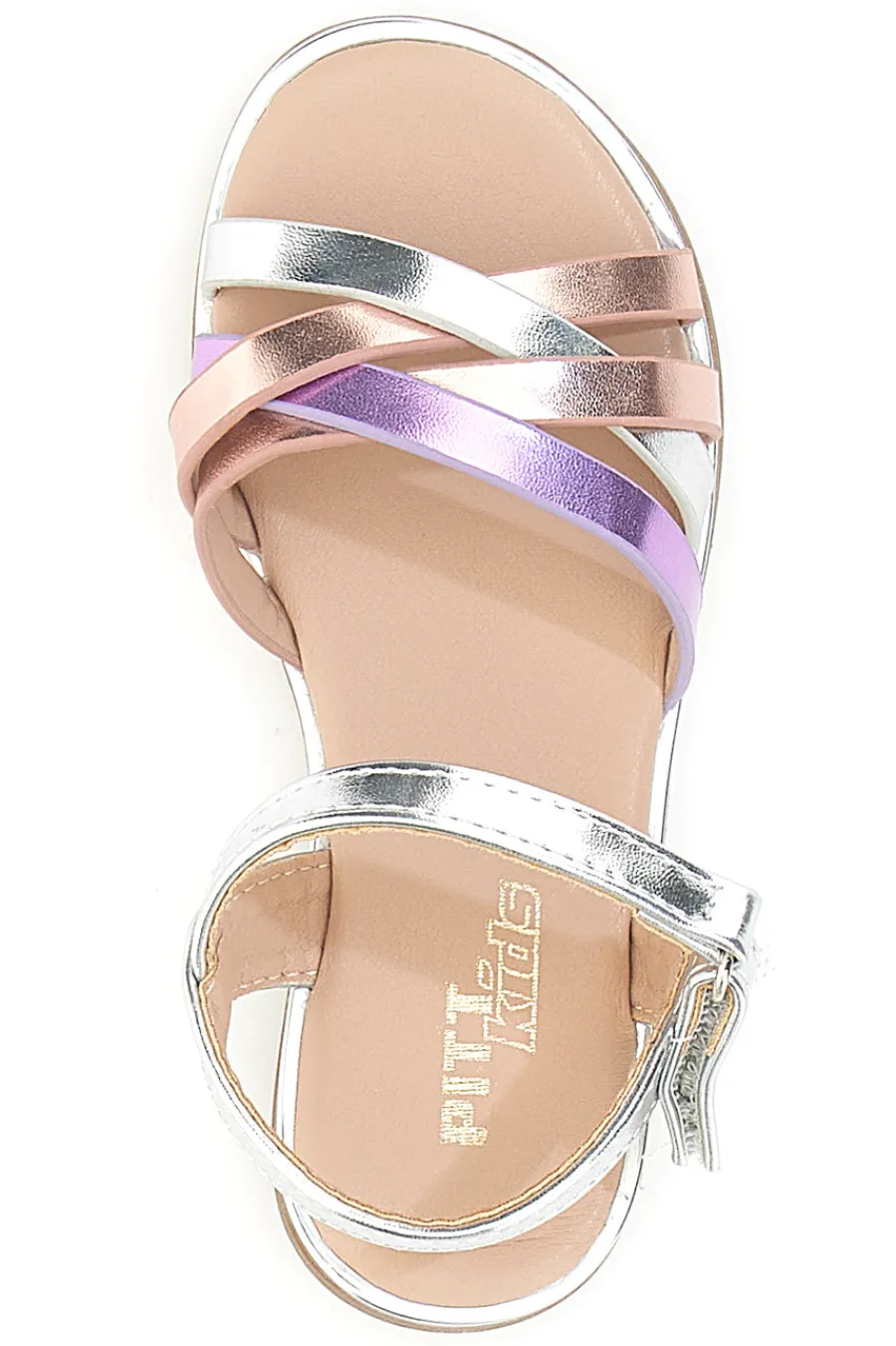 PITT KIDS Sandali color metallizzati con fascette incrociate 39G40S