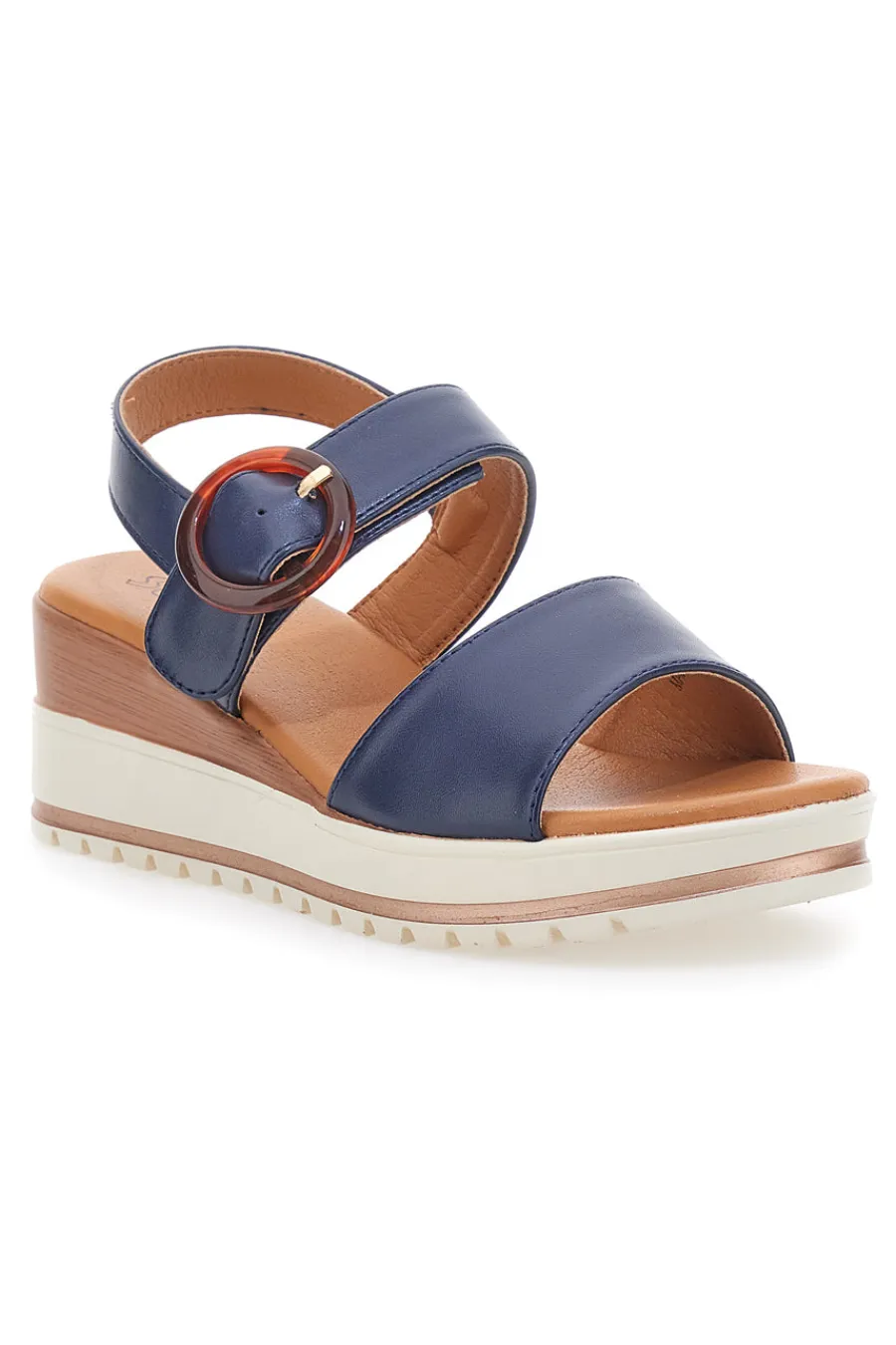 PITTARELLO SUN Sandali con Zeppa Bianca a Contrasto BR1962