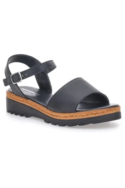 PITTARELLO Sandali Neri con Cinturino e Tomaia in Pelle Made in Italy 3185070811 SCHWARZ Discount