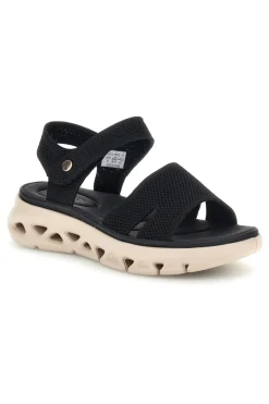 PLOCADI Sandali neri con fasce in tessuto suola comfort G80634 NERO Outlet