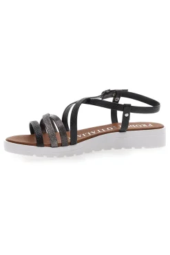 MIO TEMPO Sandali Neri con Multy Listini Made In Italy 8103 New