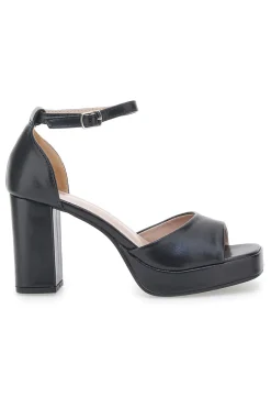 FIRST LADY Sandali Neri con Plateau e Cinturino Alla Caviglia P558 Hot