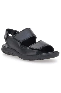 Uomo FLY DINAMIC Sandali Neri Con Strappi in Velcro 102