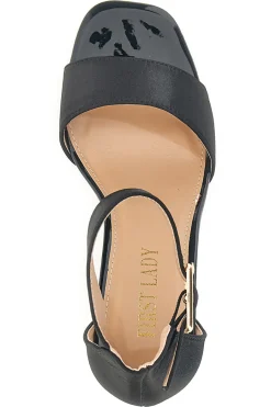 FIRST LADY Sandali Neri con Tacco e Cinturino 7 NERO Clearance
