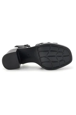 PRIMA RIGA Sandali neri con tacco e plateau AD897701 NERO Hot