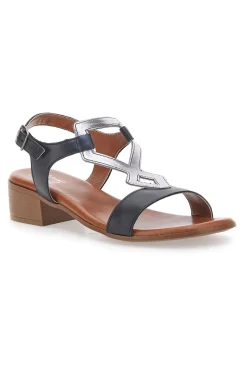PITTARELLO LOOK Sandali neri con Tomaia in Pelle 244295 NERO/CANNA DI FUCILE Online