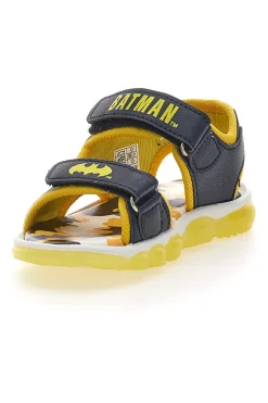 BATMAN Sandali neri e gialli con logo e chiusura a strappo 19BM3N01LA