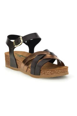 PITTARELLO ECO Sandali neri e rame con sottopiede in pelle 293A850SR Hot