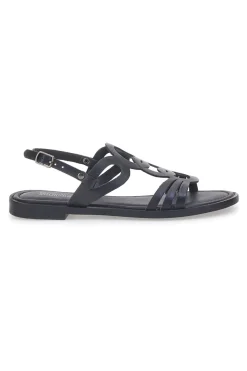 PITTARELLO SUN Sandali Neri Flat In Vera Pelle A64101 Best