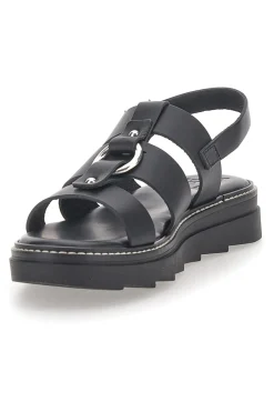 PITTARELLO ROCK Sandali Neri In Pelle 100% Eco Friendly 5835 Online
