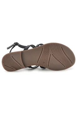 PITTARELLO LOOK Sandali neri in vera pelle con frange e decoro frontale IF8162 NERO Online