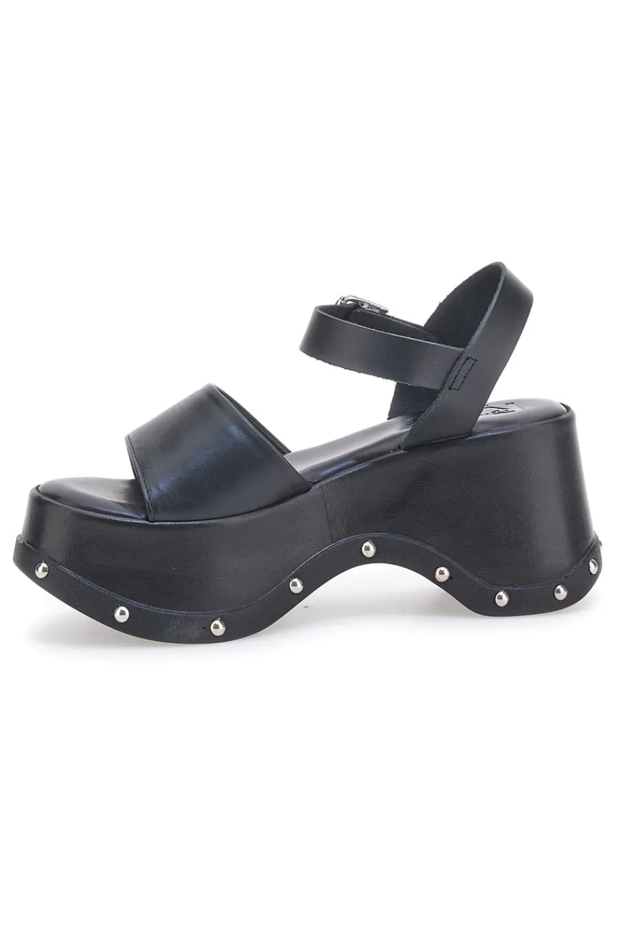 PITTARELLO ROCK Sandali Neri In Vera Pelle con Platform Alto 15777/Z Hot