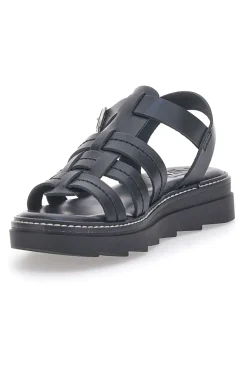 PITTARELLO ROCK Sandali Neri in Vera Pelle Made in Italy 15432 SCHWARZ Hot