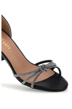 FIRST LADY Sandali con cinturini brillanti e tacco largo P706 NERO Discount