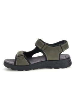 Uomo JERPOINT Sandali oliva strappi regolabili M8804