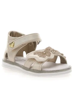 LAURA BIAGIOTTI Sandali oro con fiore decorativo e velcro AG16391155
