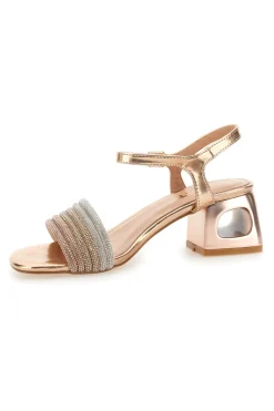 THE FIRST Sandali Oro Rosa Con Tacco Medio 651