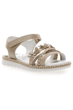 GRAZIE GIRL Sandali Platino Con Strappo in Velcro Grazie 15022