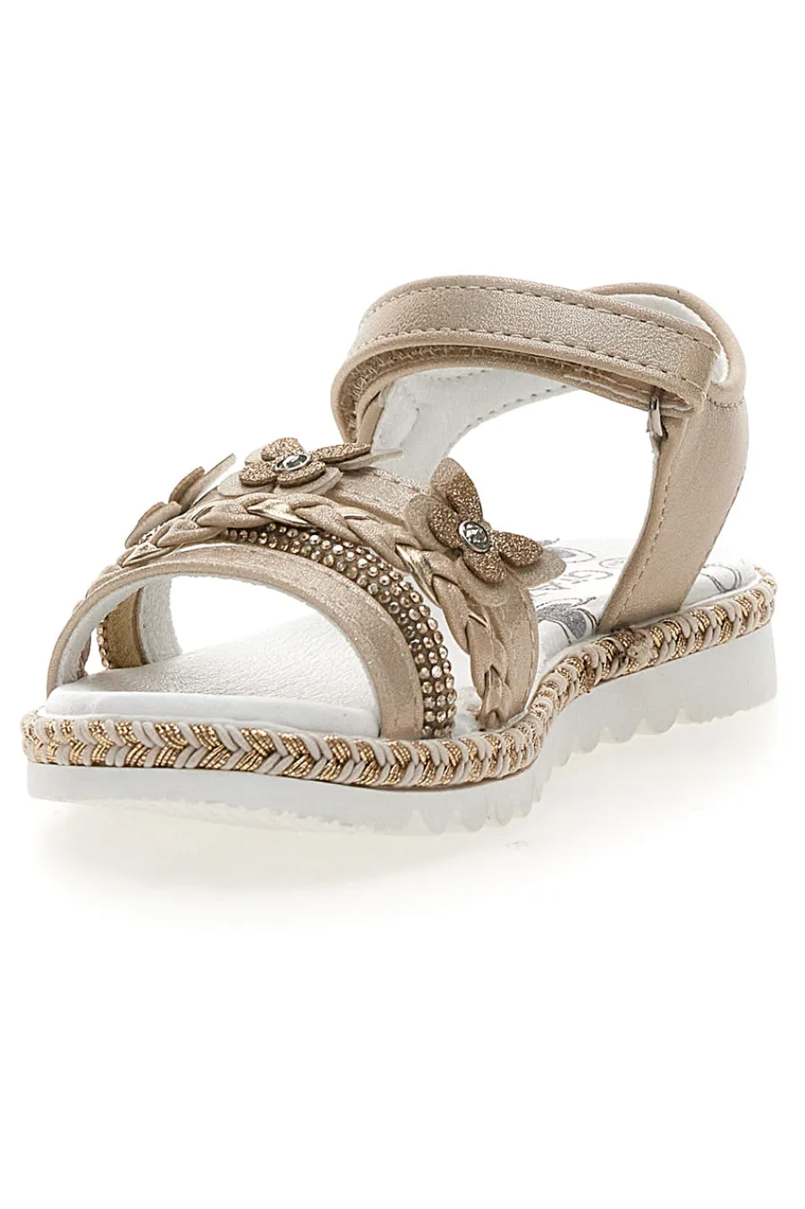 GRAZIE GIRL Sandali Platino Con Strappo in Velcro Grazie 15022