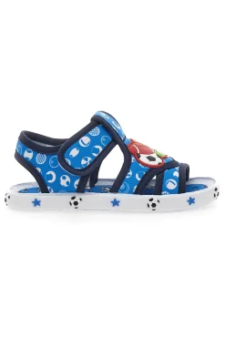 PITT KIDS Sandali Primi Passi Azzurri con palloni sport PK2758A