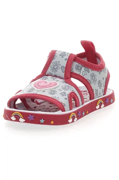 PITT KIDS Sandali Primi Passi Bianco e Rosa con Punta Aperta PK06A