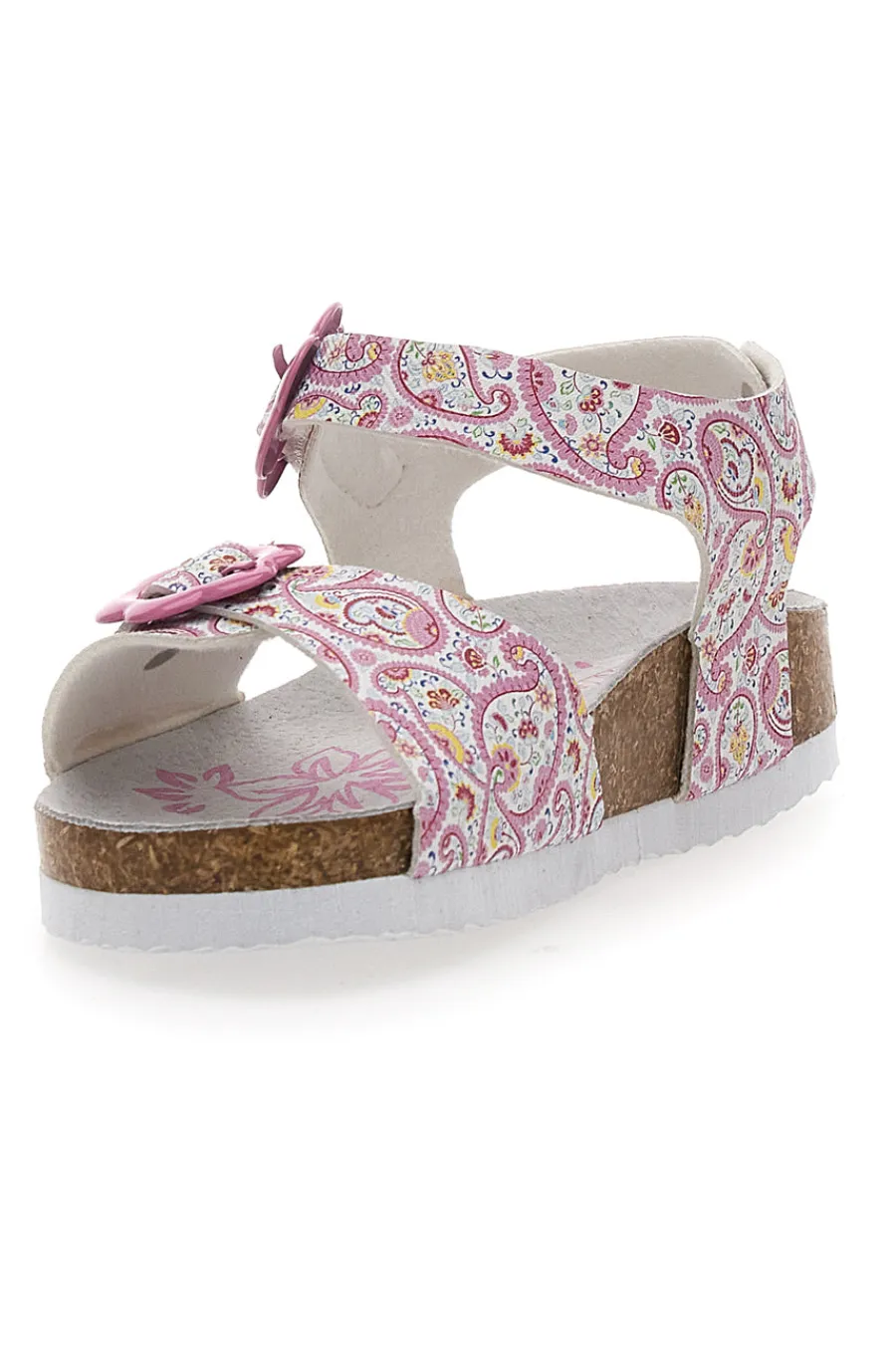PITT KIDS Sandali rosa con fantasia floreale e fibbie regolabili 14503