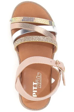 PITT KIDS Sandali rosa con fasce multicolor 39G51S