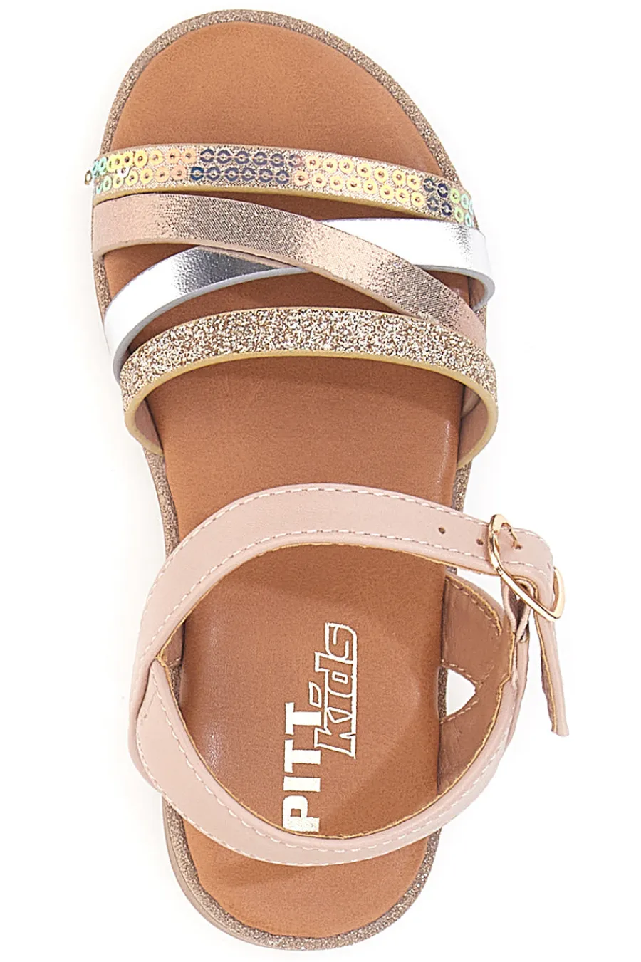 PITT KIDS Sandali rosa con fasce multicolor 39G51S