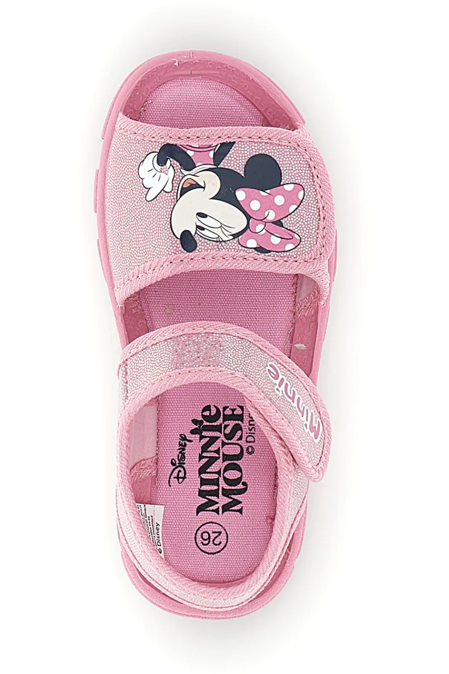 MINNIE Sandali rosa con stampa e chiusura a strappo D3010815T