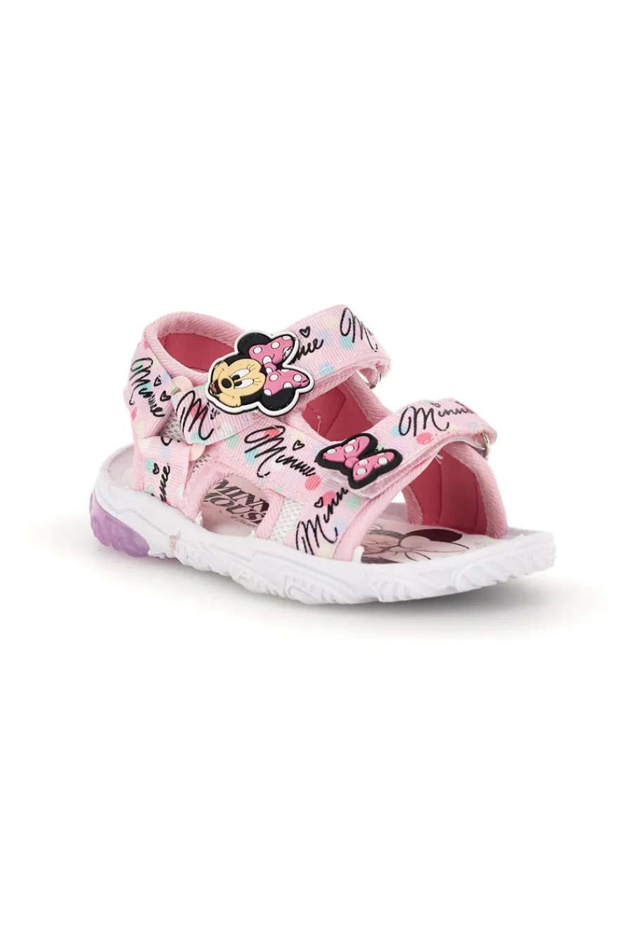 MINNIE Sandali rosa con strappi e luci D10791T10
